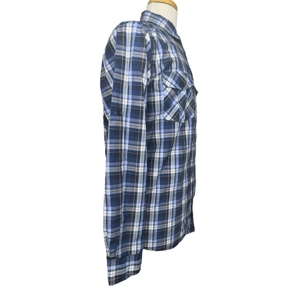 Jonathan Martin Collection Long Sleeve Mens Button Up Light Plaid Shirt Blue Med - Picture 5 of 8